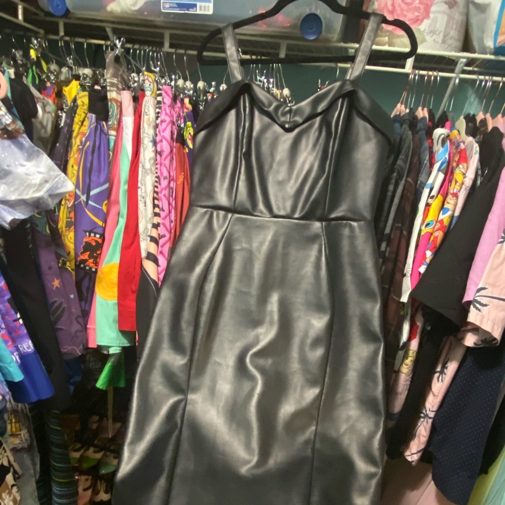 Deadly dames black leather dress